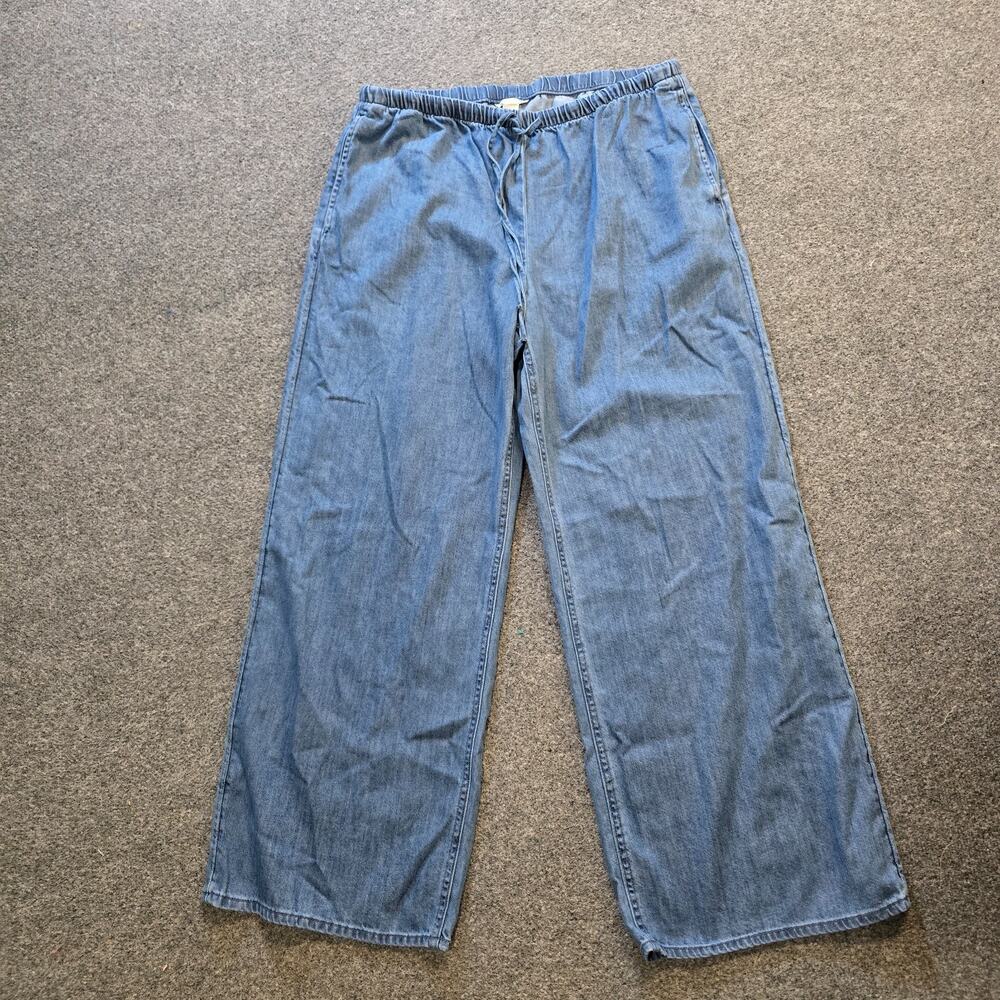 Divided Jeans Womens Size Large Blue Denim Pull On Wide Leg Capsule Casual Basic